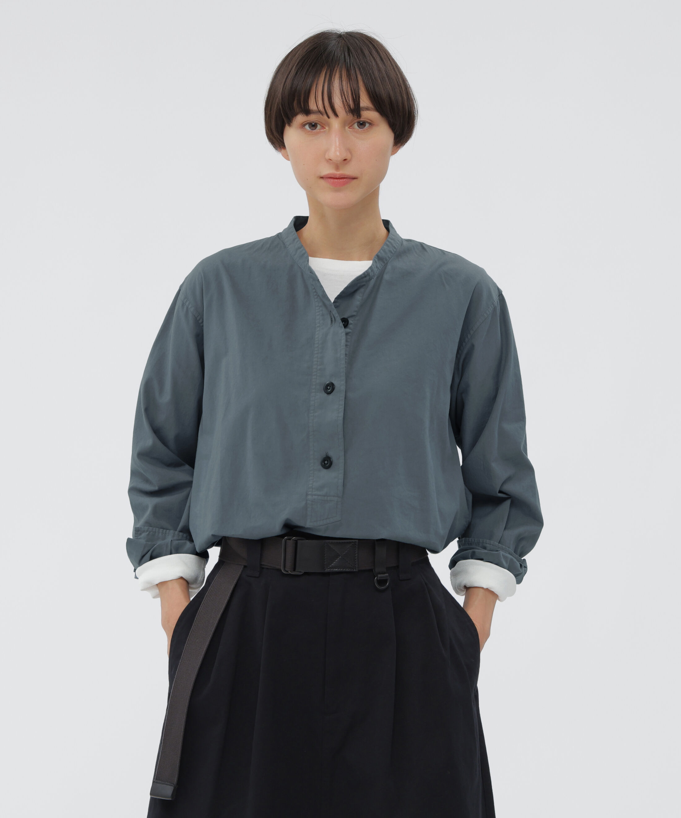 MHL.「GARMENT DYE COTTON SHIRTING SHIRT」|シャツ・ブラウス|MID BLUE3