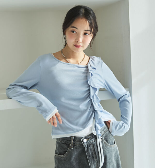 archives「フリルドロストカットＴＯＰＳ」|Tシャツ・カットソー|BLUE