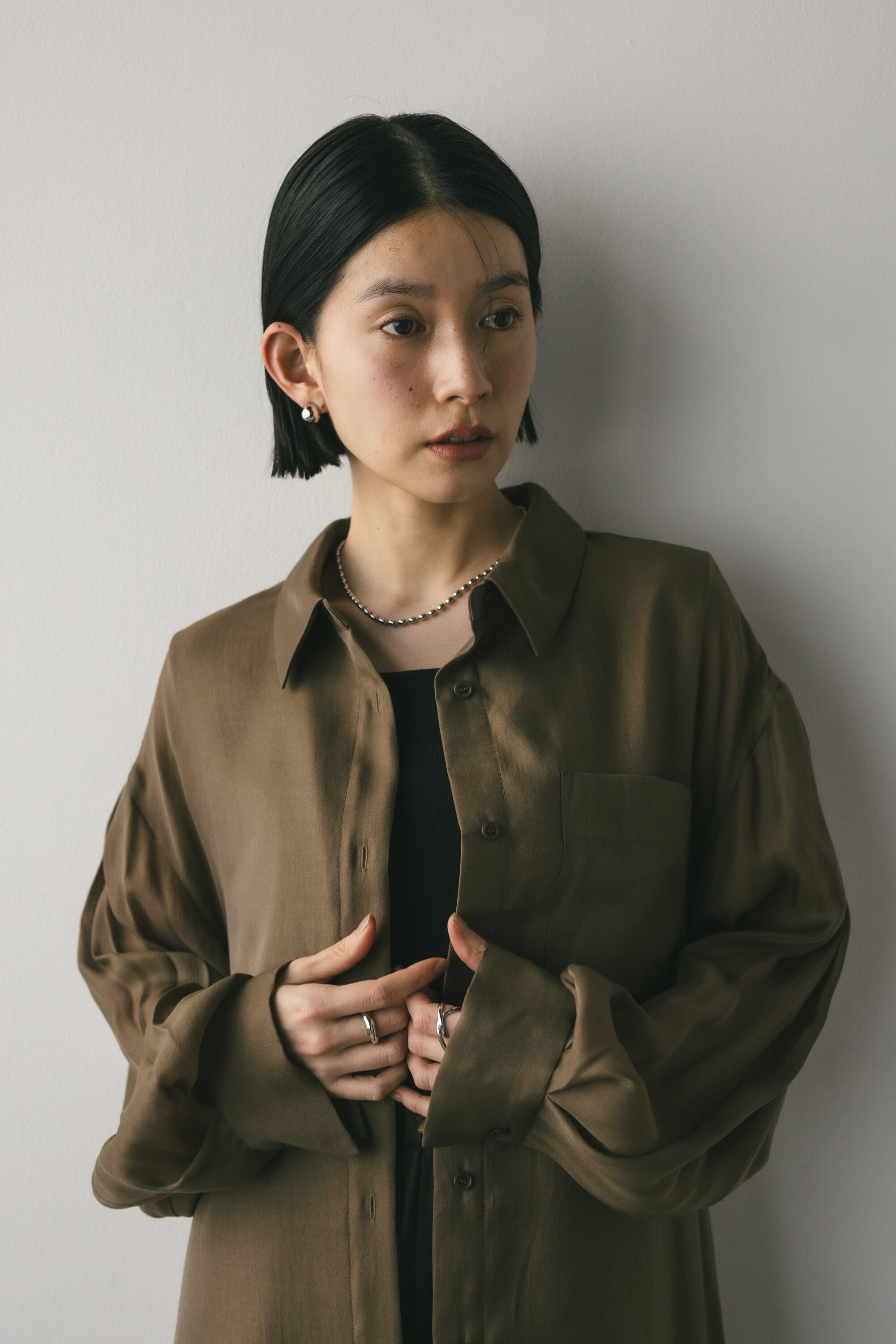 STYLEMIXER「シアーレイヤーシャツワンピース」|ワンピース|