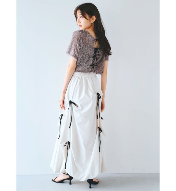 dazzlin「コンパクトシャギーリボンカットプルオーバー」|Tシャツ・カットソー|