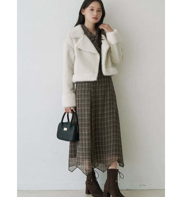 MERCURYDUO「ツイストネックロングスリーブワンピース」|ワンピース|