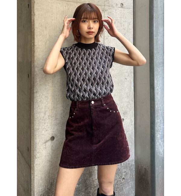 MURUA「フロッキーデニムミニスカート」|スカート|