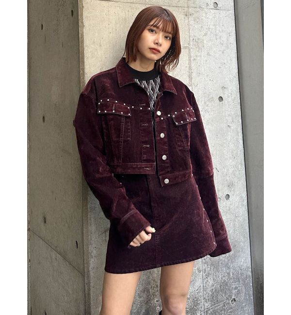 MURUA「フロッキーデニムミニスカート」|スカート|