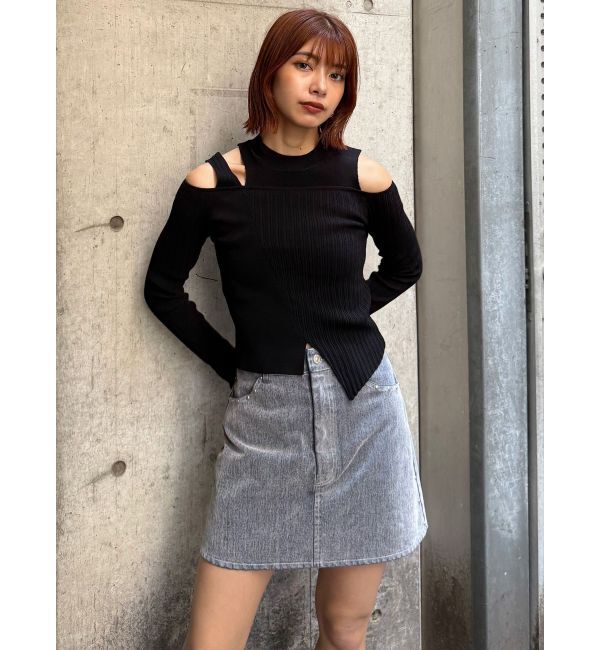 MURUA「フロッキーデニムミニスカート」|スカート|