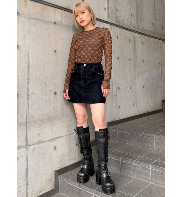 MURUA「フロッキーデニムミニスカート」|スカート|