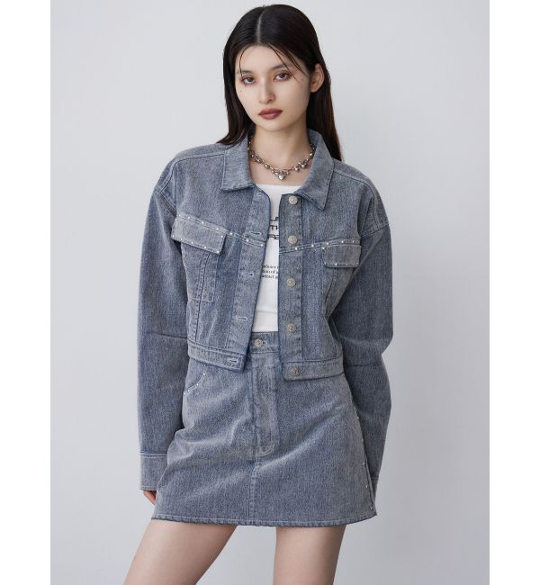 MURUA「フロッキーデニムミニスカート」|スカート|