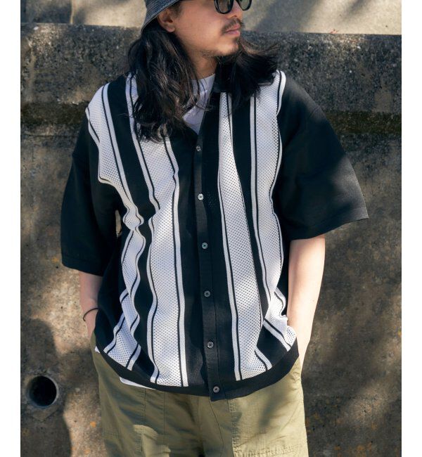 VENCE share style「ストライプケンシュクニットシャツ」|Tシャツ・カットソー|