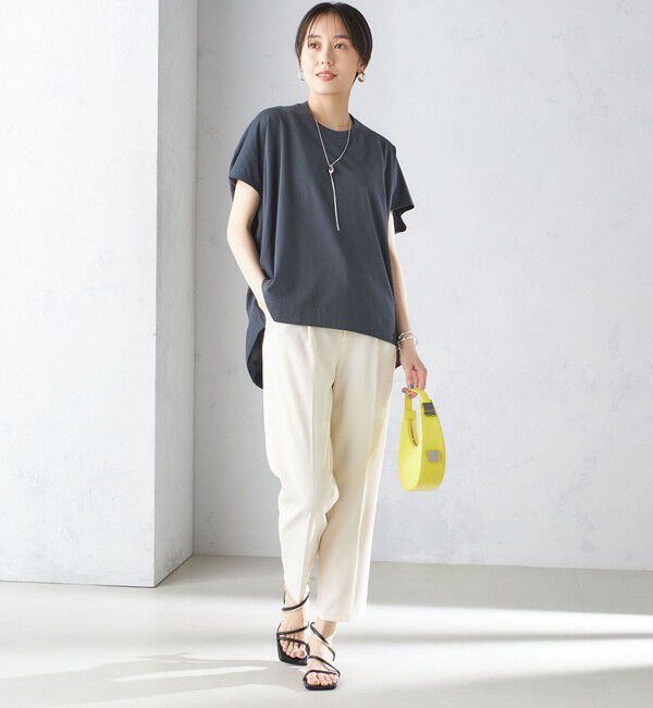 SHIPS for women「SHIPS Primary NavyLabel:〈手洗い可能〉BIG Tシャツ」|Tシャツ・カットソー|