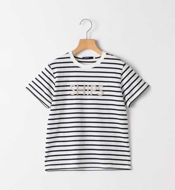 SHIPS KIDS「SHIPS KIDS:80～90cm / SHIPS ロゴ 半袖Tシャツ」|Tシャツ・カットソー|ホワイト系