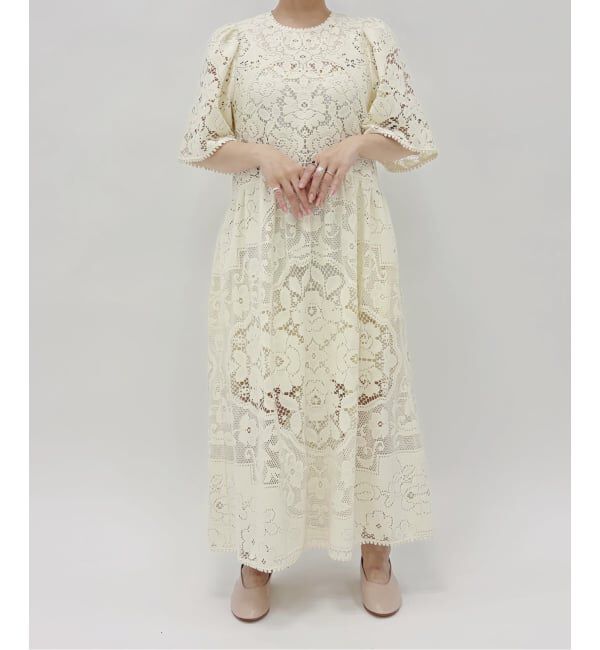 IENA LA BOUCLE「SEA NEW YORK/シー ニューヨーク ARIANNA LACE SSLV MIDI DRESS RS26-061」|ワンピース|