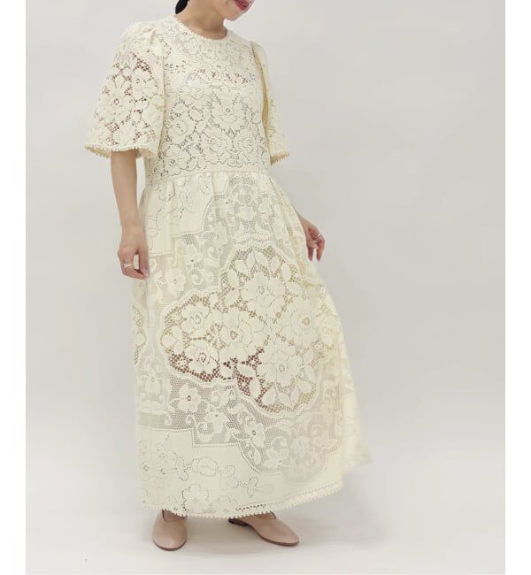 IENA LA BOUCLE「SEA NEW YORK/シー ニューヨーク ARIANNA LACE SSLV MIDI DRESS RS26-061」|ワンピース|
