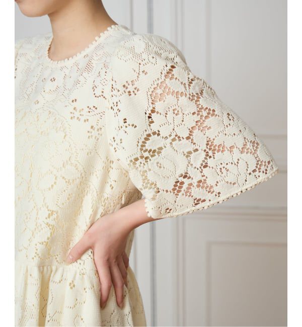 IENA LA BOUCLE「SEA NEW YORK/シー ニューヨーク ARIANNA LACE SSLV MIDI DRESS RS26-061」|ワンピース|