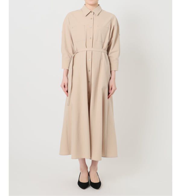  「【洗える】リベットシャツワンピース」|ワンピース|