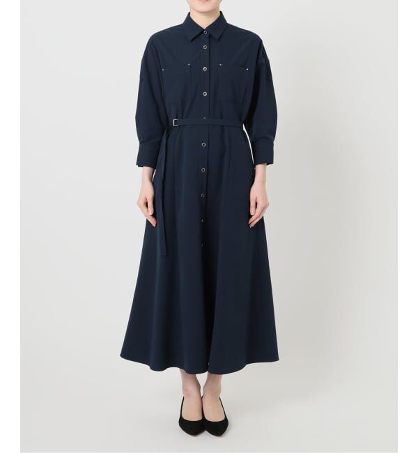  「【洗える】リベットシャツワンピース」|ワンピース|