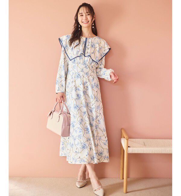 any SiS「【洗える】スカーフデザインプリント ワンピース」|ワンピース|