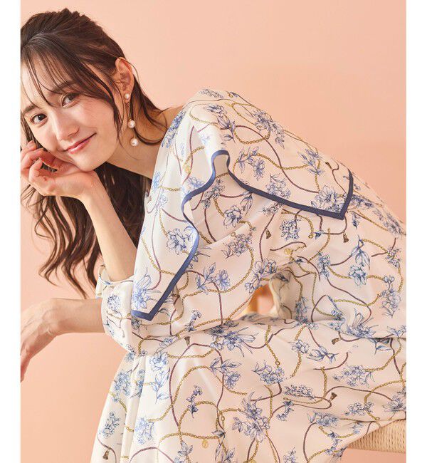 any SiS「【洗える】スカーフデザインプリント ワンピース」|ワンピース|