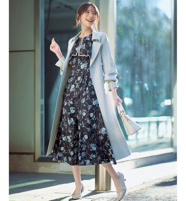 any SiS「【洗える】スカーフデザインプリント ワンピース」|ワンピース|