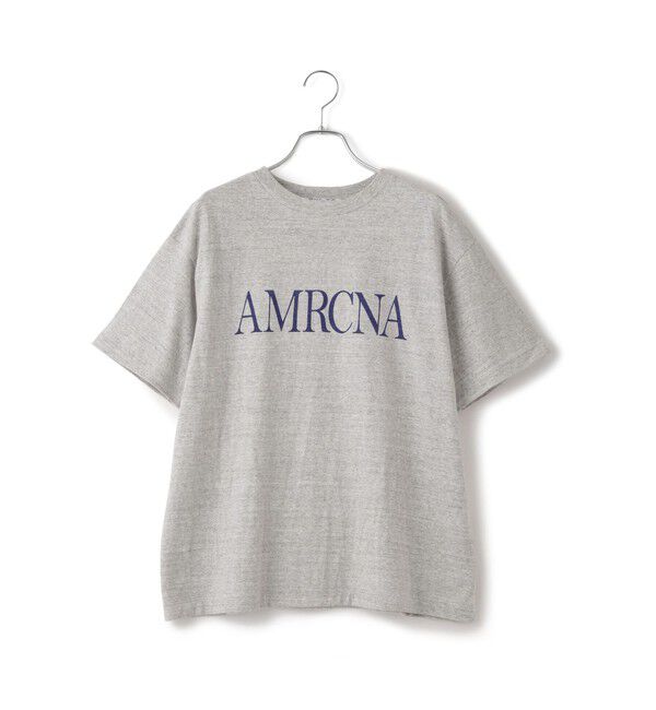 SALON adam et rope'「【Americana（アメリカーナ）】ラフィー丸胴 プリントT / センターロゴ」|Tシャツ・カットソー|グレーサブ(09)