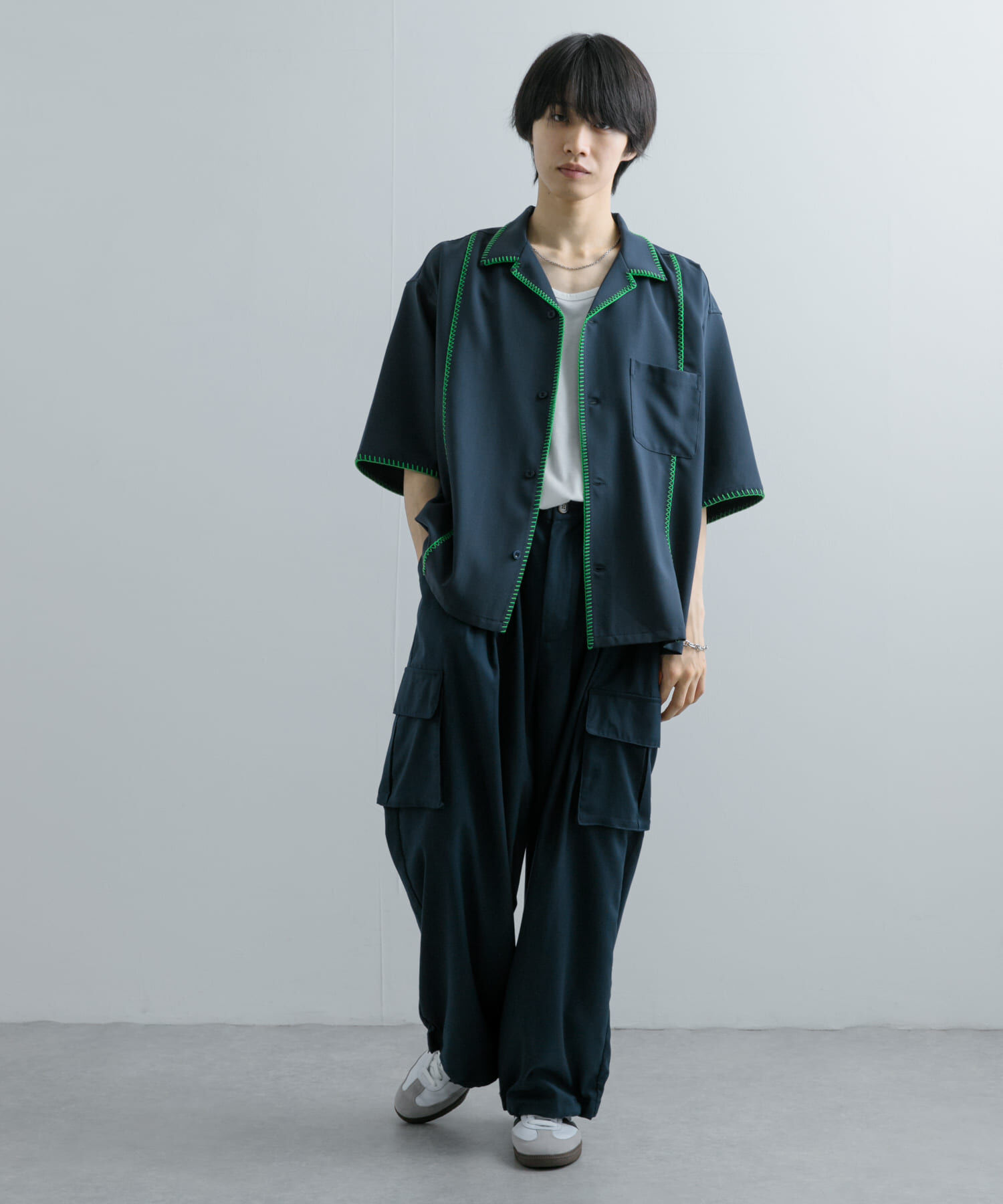 SENSE OF PLACE by URBAN RESEARCH「ブランケットステッチショートスリーブシャツ」|シャツ・ブラウス|