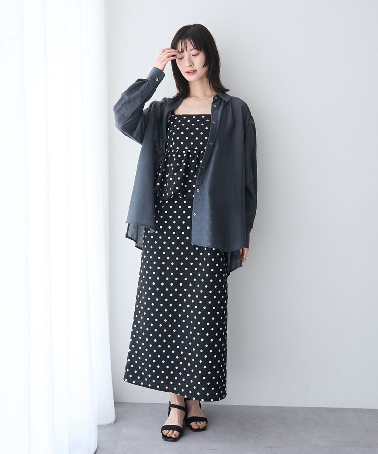 YECCA VECCA「ドット柄バルーンキャミワンピース」|ワンピース|