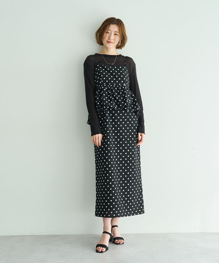 YECCA VECCA「ドット柄バルーンキャミワンピース」|ワンピース|