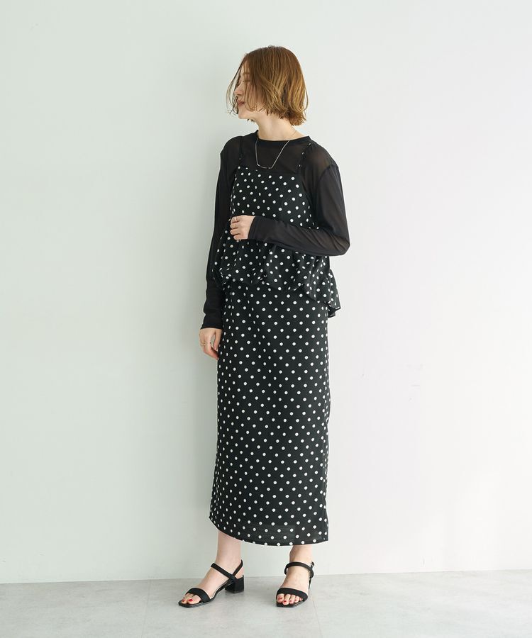 YECCA VECCA「ドット柄バルーンキャミワンピース」|ワンピース|