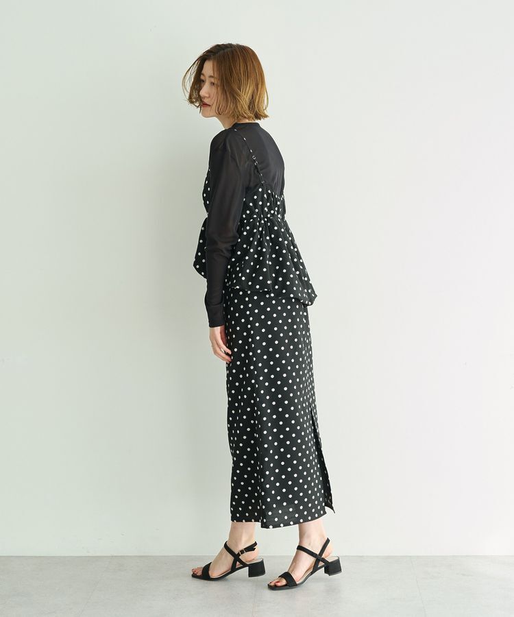 YECCA VECCA「ドット柄バルーンキャミワンピース」|ワンピース|