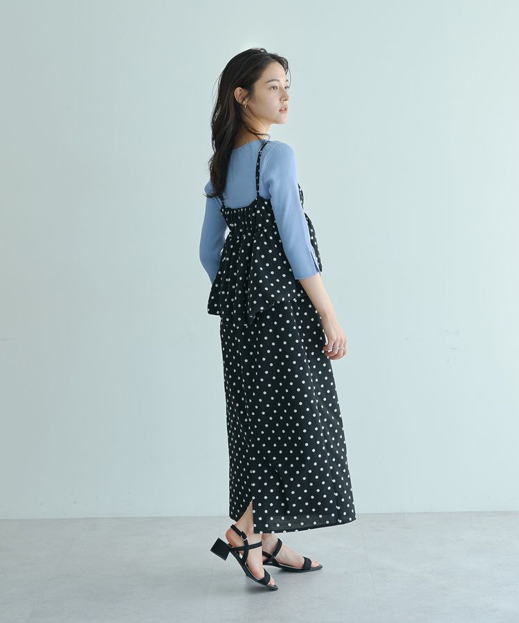 YECCA VECCA「ドット柄バルーンキャミワンピース」|ワンピース|