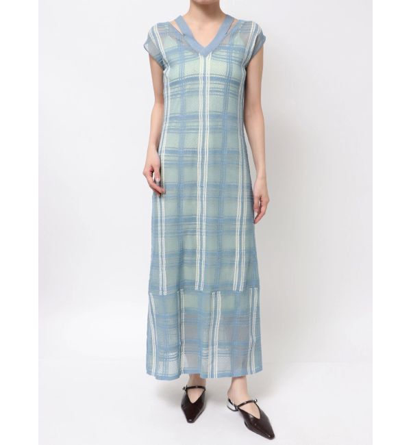 LAGUNAMOON「シアーチェックニットワンピース」|ワンピース|