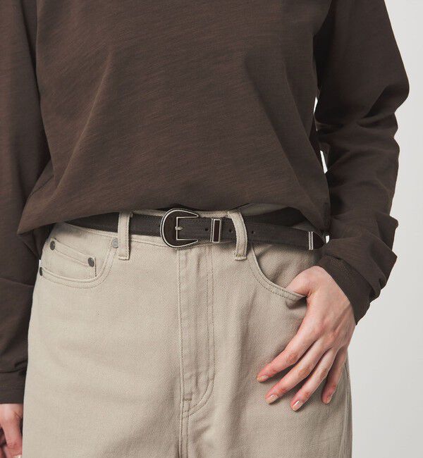 UNITED ARROWS green label relaxing「＜MANCINI 1979＞スエード ベルト」|ベルト|DK.BROWN