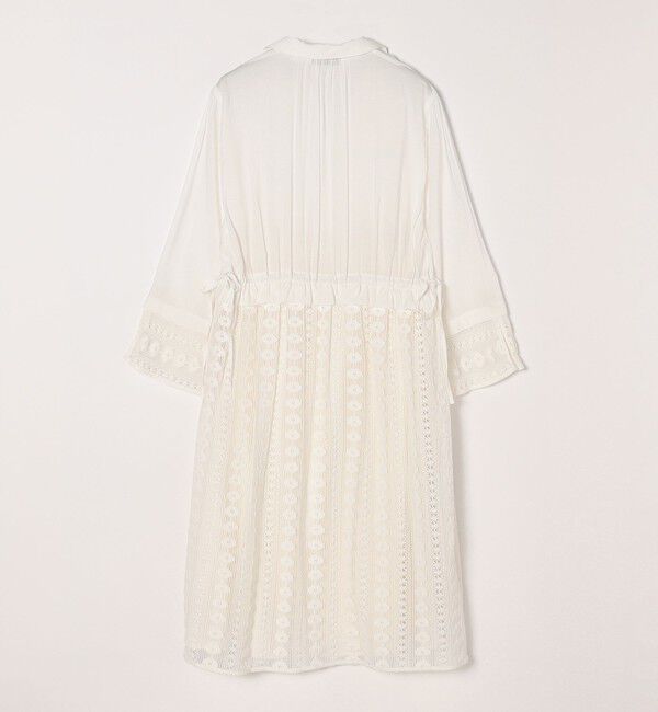 quaranciel「quaranciel: クロシェ レース レイヤード シャツ ワンピース」|ワンピース|