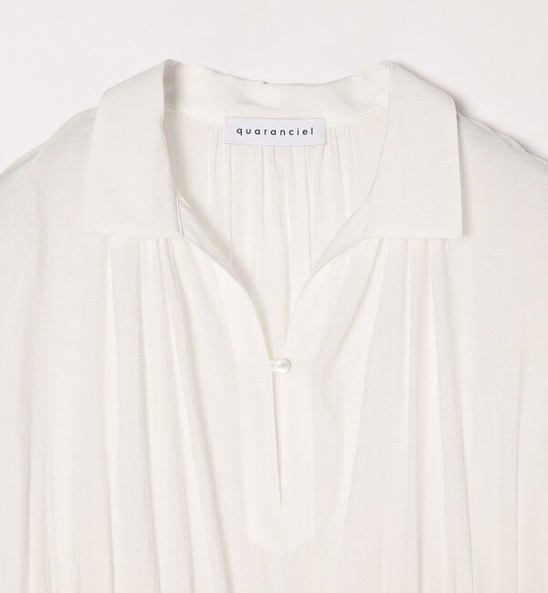 quaranciel「quaranciel: クロシェ レース レイヤード シャツ ワンピース」|ワンピース|