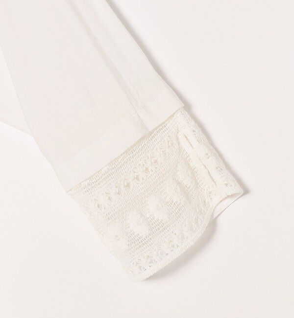 quaranciel「quaranciel: クロシェ レース レイヤード シャツ ワンピース」|ワンピース|