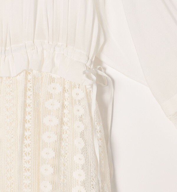 quaranciel「quaranciel: クロシェ レース レイヤード シャツ ワンピース」|ワンピース|