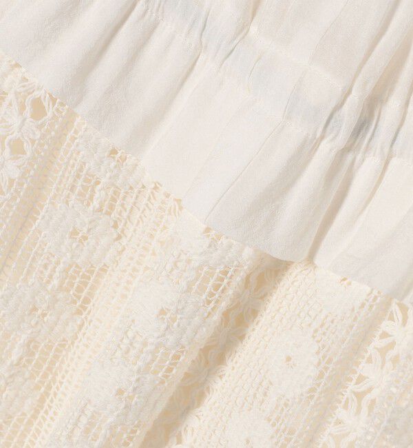quaranciel「quaranciel: クロシェ レース レイヤード シャツ ワンピース」|ワンピース|