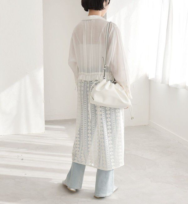 quaranciel「quaranciel: クロシェ レース レイヤード シャツ ワンピース」|ワンピース|