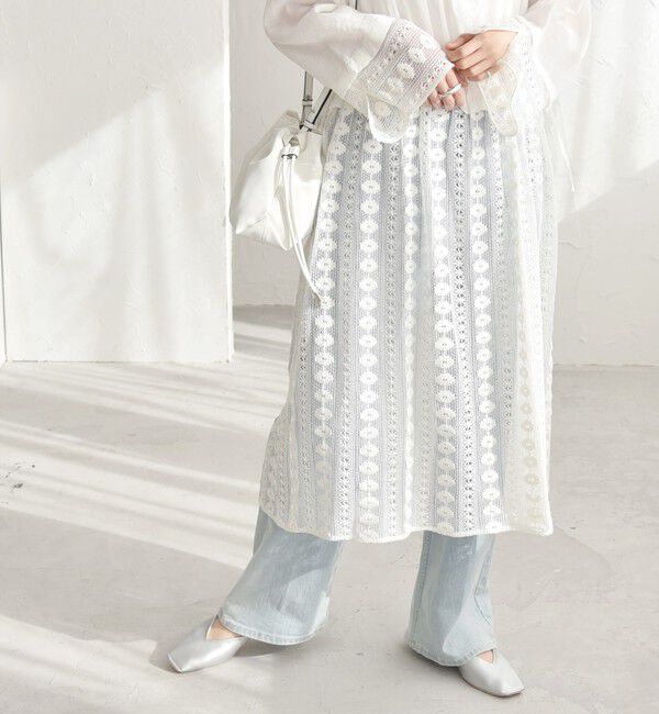 quaranciel「quaranciel: クロシェ レース レイヤード シャツ ワンピース」|ワンピース|