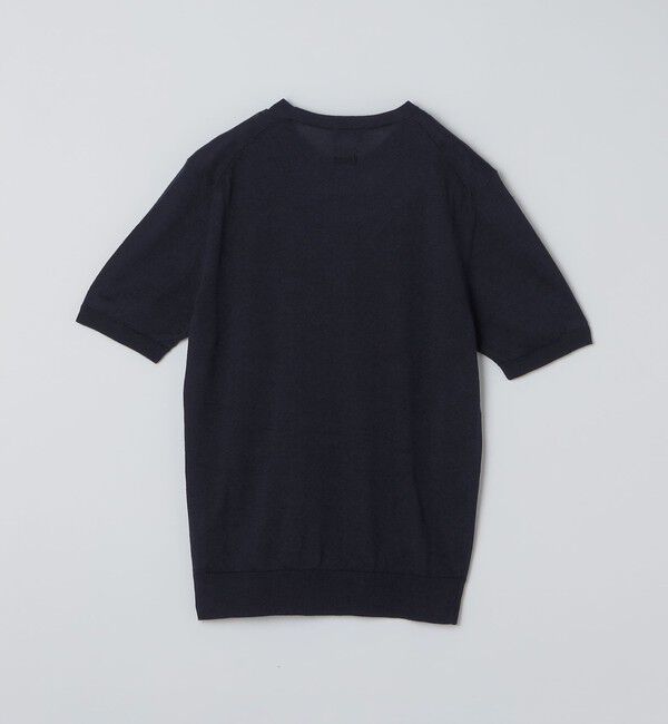 SHIPS「Drumohr: リネン コットン ガーメントダイ クルーネック ニット Tシャツ」|Tシャツ・カットソー|