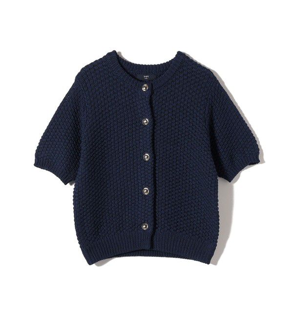 SHIPS Colors 「《予約》SHIPS Colors:〈手洗い可能〉リンクス ステッチ 5分袖 ニット ジャケット◆」|カーディガン|