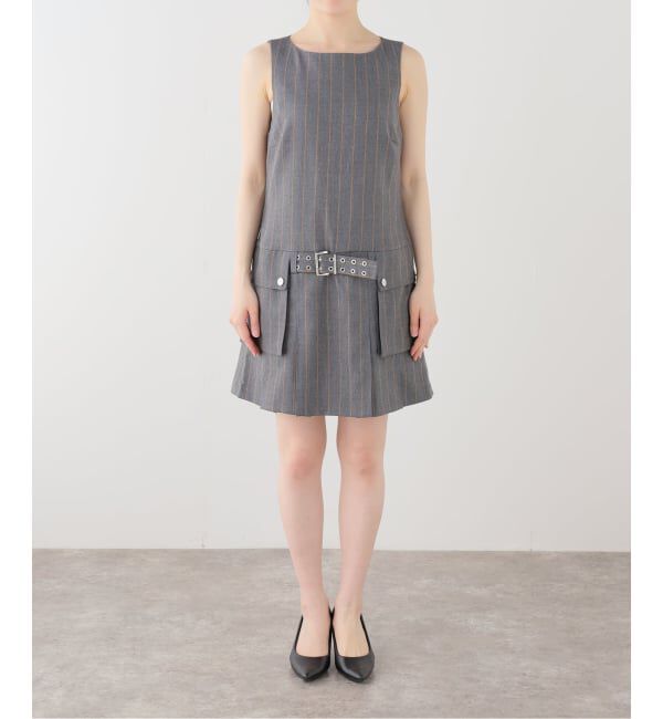 PULP「GANNI / ガニー Wool Stripe Belted Mini Dress」|ドレス|