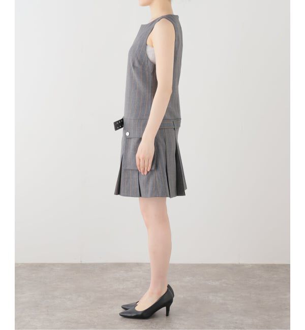 PULP「GANNI / ガニー Wool Stripe Belted Mini Dress」|ドレス|