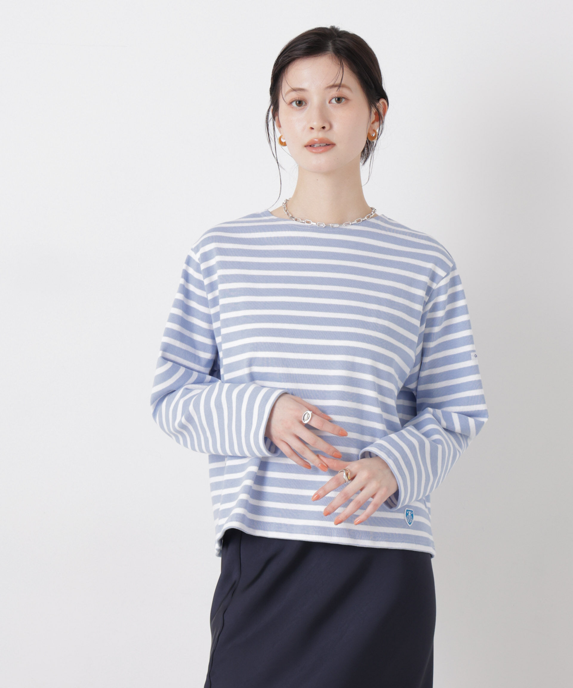 nano･universe「ORCIVAL/CREW NECK L/S P.O.」|Tシャツ・カットソー|L.ブルー1