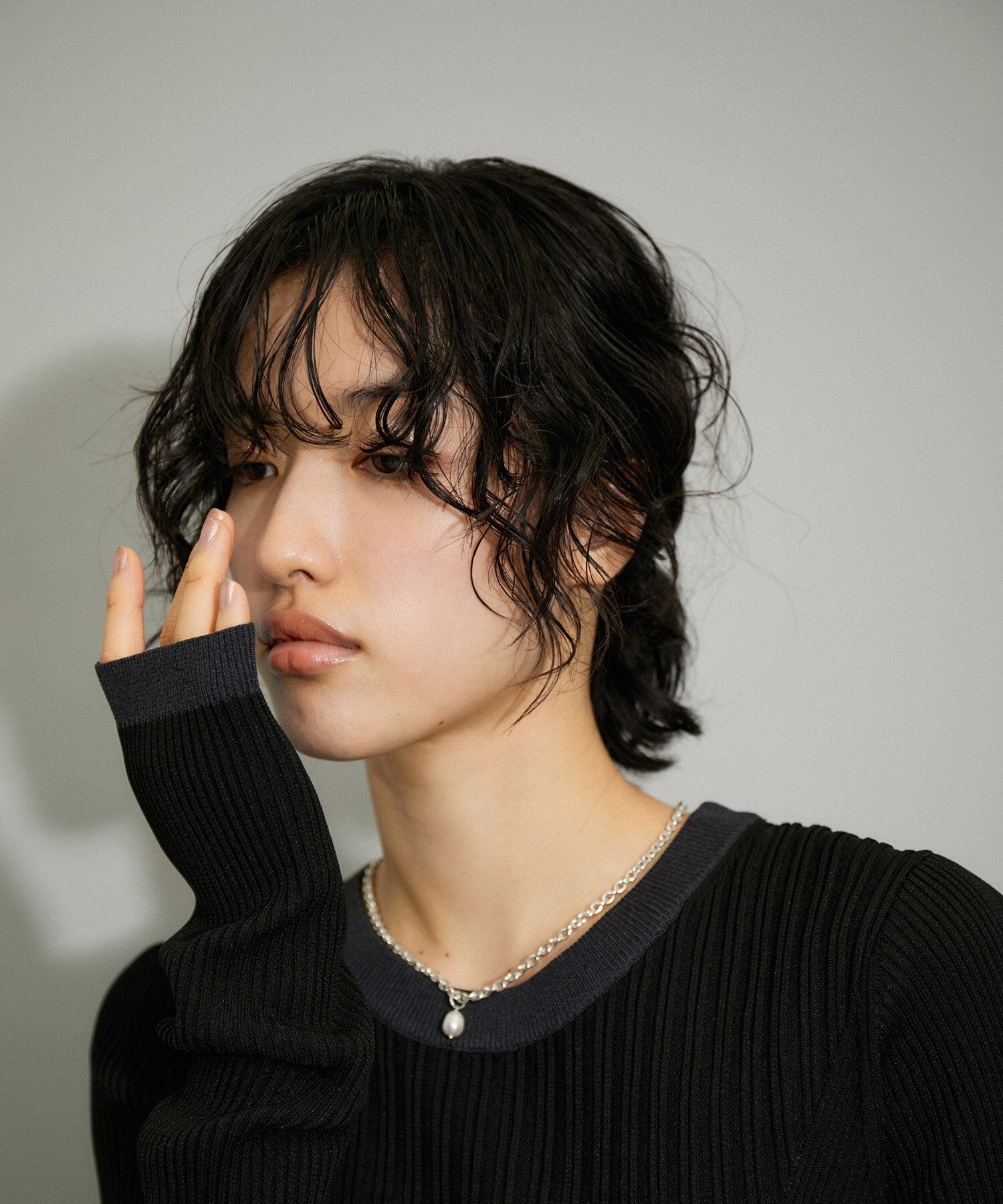 ADAM ET ROPE'「【WEB限定・サステナブル】3WAYバイカラーニットワンピース」|ワンピース|