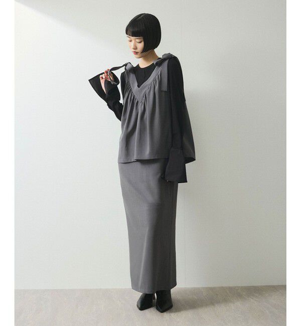 ADAM ET ROPE'「【WEB限定】・【オケージョン】ショルダーリボンワンピース」|ワンピース|