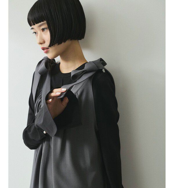 ADAM ET ROPE'「【WEB限定】・【オケージョン】ショルダーリボンワンピース」|ワンピース|