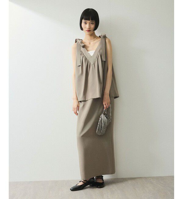 ADAM ET ROPE'「【WEB限定】・【オケージョン】ショルダーリボンワンピース」|ワンピース|