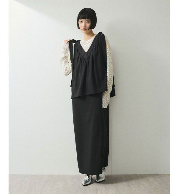 ADAM ET ROPE'「【WEB限定】・【オケージョン】ショルダーリボンワンピース」|ワンピース|