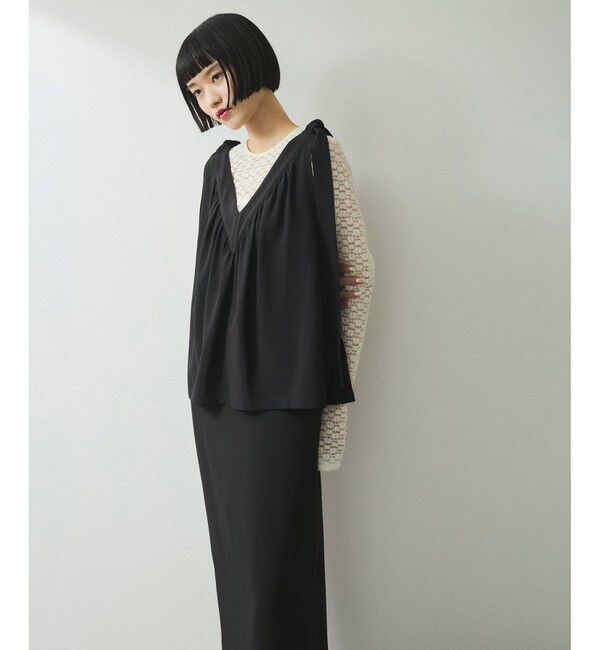 ADAM ET ROPE'「【WEB限定】・【オケージョン】ショルダーリボンワンピース」|ワンピース|
