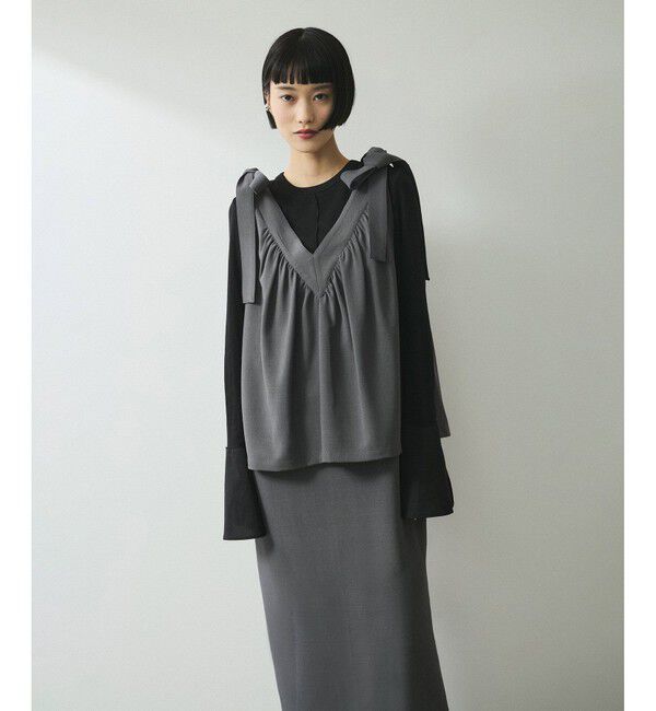 ADAM ET ROPE'「【WEB限定】・【オケージョン】ショルダーリボンワンピース」|ワンピース|