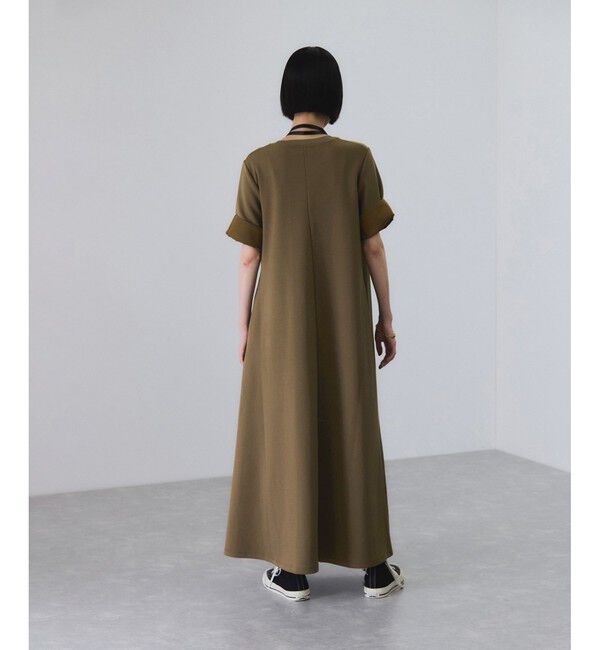 ADAM ET ROPE'「【サステナブル】ベルトコンビアシメワンピース」|ワンピース|